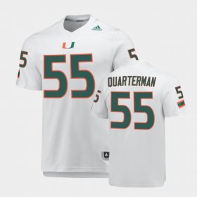 #55 Shaquille Quarterman Replica Miami Hurricanes AEROREADY Men's White Jersey 570463-984