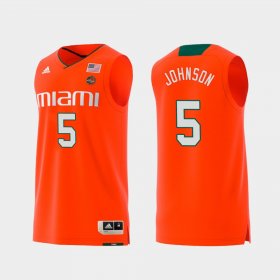 #5 Zach Johnson Replica Miami Swingman College Basketball Men Orange Jersey 813080-561