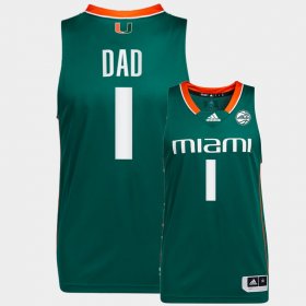 #1 College Basketball Miami 2022 Fathers Day Gift Greatest Dad Men Green Jersey 643823-435
