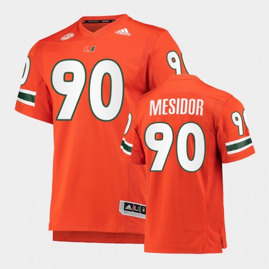 #90 Akheem Mesidor College Football Hurricanes Men Orange Jersey 359816-569