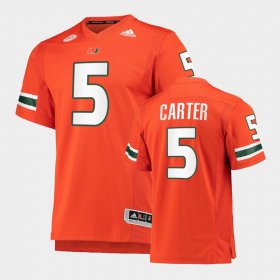 #5 Amari Carter College Football Miami Premier Mens Orange Jersey 690617-776