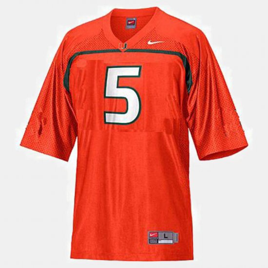#5 Andre Johnson College Football Miami Men\'s Orange Jersey 799273-321