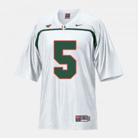#5 Andre Johnson College Football Miami Hurricanes Men's White Jersey 148804-737
