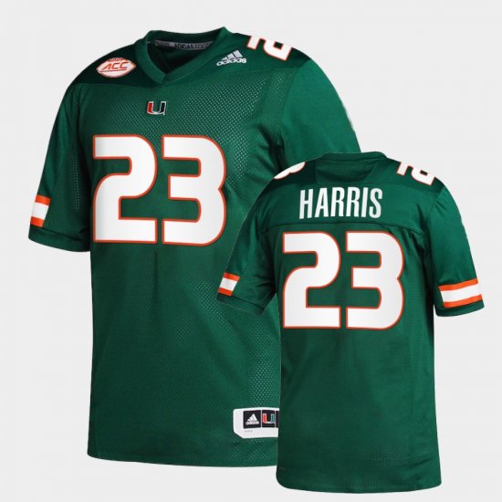 #23 Cam\'Ron Harris College Football Miami Hurricanes Replica Men\'s Green Jersey 345572-241