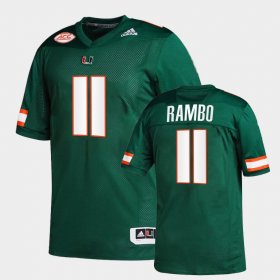 #11 Charleston Rambo College Football Miami Replica Mens Green Jersey 864848-961
