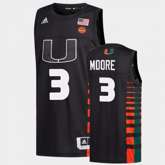#3 Charlie Moore College Basketball Miami 2022 Men\'s Black Jersey 967579-753