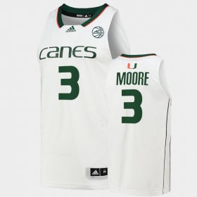 #3 Charlie Moore College Basketball Miami 2022 Men White Jersey 932786-634
