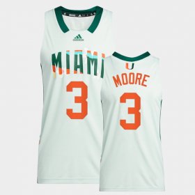#3 Charlie Moore College Basketball Hurricanes Honoring Black Excellence Basketball Mens White Jersey 965969-305