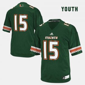 #15 College Football Miami Hurricanes Youth Green Jersey 672588-841