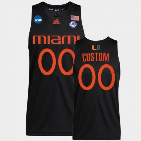 #00 Custom March Madness Miami 2022 NCAA Sweet 16 Men Black Jersey 551759-921