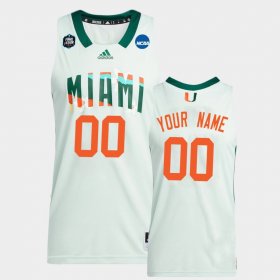 #00 Custom 2023 Final Four Miami Hurricanes Basketball Mens White Jersey 841572-901