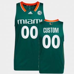 #00 Custom College Basketball University of Miami 2022 Men Green Jersey 187696-716