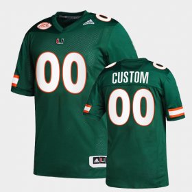 #00 Custom College Football Miami Replica Mens Green Jersey 895790-876