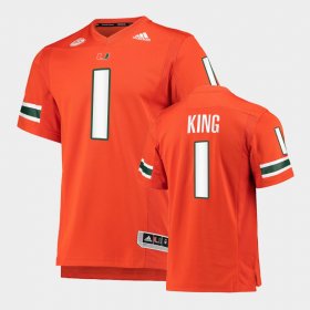 #1 D'Eriq King College Football Miami Premier Men Orange Jersey 856812-150