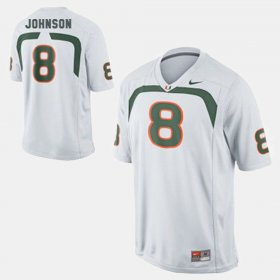 #8 Duke Johnson College Football Miami Mens White Jersey 298337-998