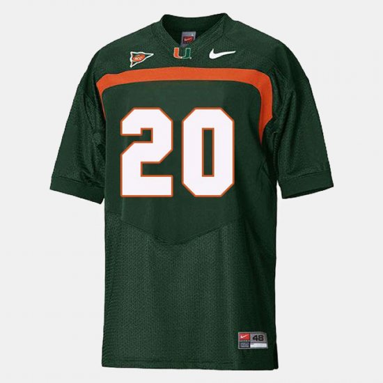 #20 Ed Reed College Football Miami Hurricanes Men\'s Green Jersey 853507-967