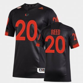 #20 Ed Reed College Football University of Miami Miami Nights 2.0 Premier Strategy Mens Black Jersey 805650-251
