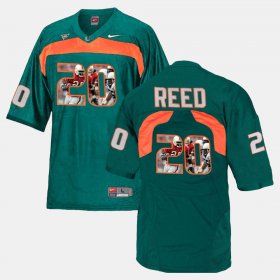 #20 Ed Reed Player Pictorial University of Miami Men's Green Jersey 273339-730