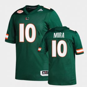 #10 George Mira College Football Miami Retired Number Mens Green Jersey 596367-590