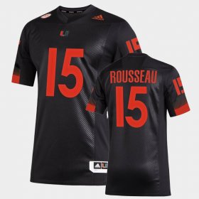 #15 Gregory Rousseau College Football Miami Miami Nights 2.0 Premier Strategy Men's Black Jersey 744226-520