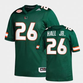 #26 Gurvan Hall Jr. College Football Miami Hurricanes Replica Men Green Jersey 521509-427