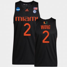 #2 Isaiah Wong March Madness University of Miami 2022 NCAA Sweet 16 Men Black Jersey 926038-984