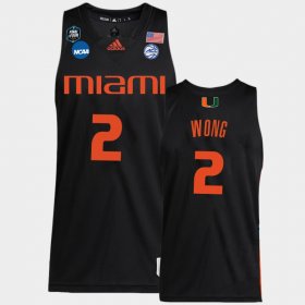 #2 Isaiah Wong 2023 Final Four Miami Basketball Men's Black Jersey 291975-646