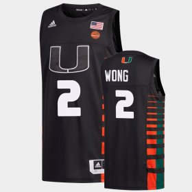 #2 Isaiah Wong College Basketball Miami 2022 Men Black Jersey 798091-959