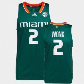 #2 Isaiah Wong College Basketball Miami Hurricanes 2022 Men Green Jersey 510504-230