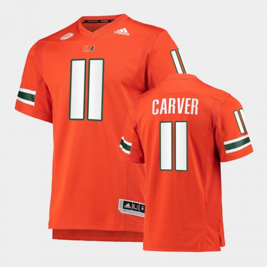 #11 Jackson Carver College Football Miami Men\'s Orange Jersey 877680-395
