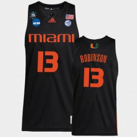 #13 Jakai Robinson 2023 Final Four Miami Basketball Men's Black Jersey 138648-477 #13 Jakai Robinson 2023 Final Four Miami Basketball Men's Black Jersey 138648-477