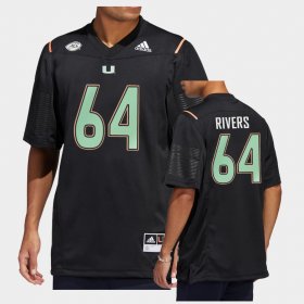 #64 Jalen Rivers Premier Strategy Miami Men Black Jersey 494947-143 #64 Jalen Rivers Premier Strategy Miami Men Black Jersey 494947-143