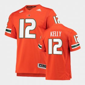 #12 Jim Kelly College Football Hurricanes Alumni Men's Orange Jersey 531244-922