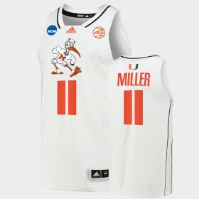 #11 Jordan Miller March Madness University of Miami 2022 NCAA Basketball Men's White Jersey 205391-144