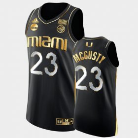 #23 Kameron McGusty March Madness Miami 2022 NCAA Golden Edition Men Black Jersey 488444-224
