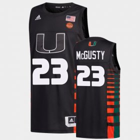 #23 Kameron McGusty College Basketball Miami 2022 Mens Black Jersey 423182-667