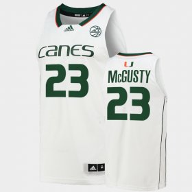 #23 Kameron McGusty College Basketball University of Miami 2022 Men White Jersey 759646-210