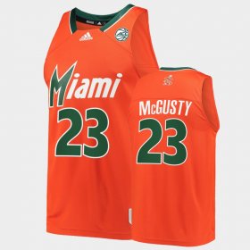 #23 Kameron McGusty College Basketball Miami 2022 Reverse Retro Mens Orange Jersey 915874-527