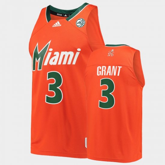#3 Malcolm Grant College Basketball University of Miami Reverse Retro Alumni Basketball Men\'s Orange Jersey 582070-136