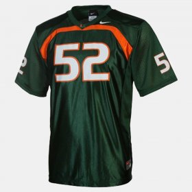 #52 Ray Lewis College Football Miami Men Green Jersey 951461-379