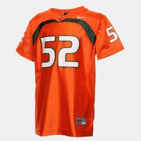 #52 Ray Lewis College Football Miami Hurricanes Youth Orange Jersey 140520-997