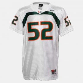 #52 Ray Lewis College Football Miami Hurricanes Youth White Jersey 857284-978