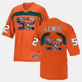 #52 Ray Lewis Player Pictorial Miami Men Orange Jersey 243937-791