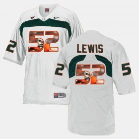 #52 Ray Lewis Player Pictorial Miami Mens White Jersey 677305-963