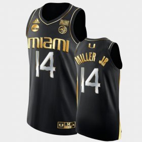 #14 Rodney Miller Jr. March Madness University of Miami 2022 NCAA Golden Edition Mens Black Jersey 113037-633
