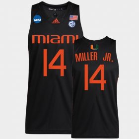 #14 Rodney Miller Jr. March Madness Miami 2022 NCAA Sweet 16 Mens Black Jersey 759014-709