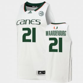 #21 Sam Waardenburg College Basketball Miami Hurricanes 2022 Men White Jersey 582775-668
