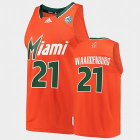 #21 Sam Waardenburg College Basketball Miami 2022 Reverse Retro Mens Orange Jersey 811434-386