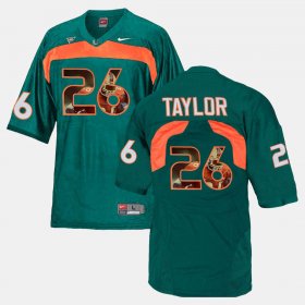 #26 Sean Taylor Player Pictorial Miami Men's Green Jersey 490817-914