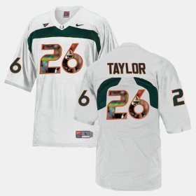#26 Sean Taylor Player Pictorial University of Miami Mens White Jersey 513781-111